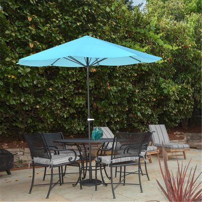 Outdoor Shade With Easy Crank Table Umbrella Patio Umbrella Blue